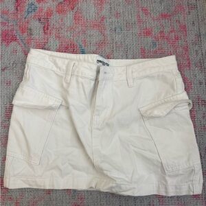 Princess Polly - White Cargo Denim Skirt